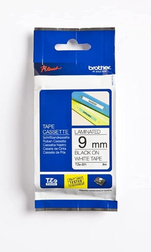 Brother TC-291 P-Touch Laminated Tape 9mm x 8mt