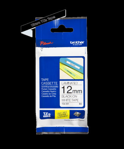 Brother TZe231 12mm TZ Tape Black on White