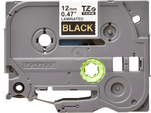Brother TZe334 12mm TZ Tape Gold on Black