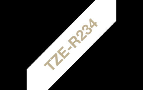 Brother TZeR234 12mm Non Adhesive Ribbon Gold on White