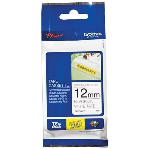 Brother TZeS231 12mm TZ Tape Black on White