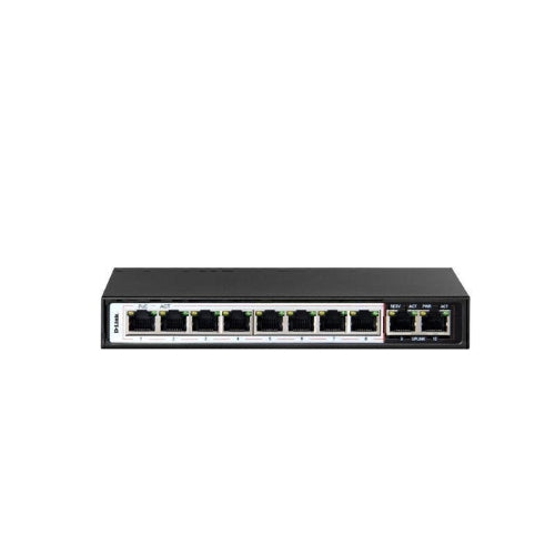 D-Link DES-F1010P-E 10-Port PoE Switch with 8 Long Reach 250m PoE Ports