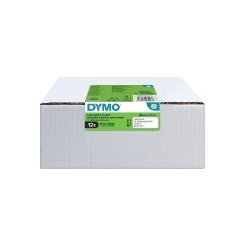 Dymo LabelWriter Large Address Labels 36mm x 89mm, Pack of 12 Rolls (99012)