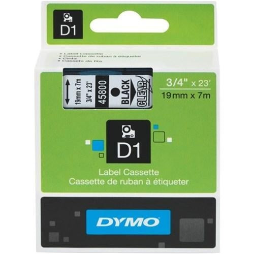 Dymo D1 Tape 19mm Black on Clear (45800)
