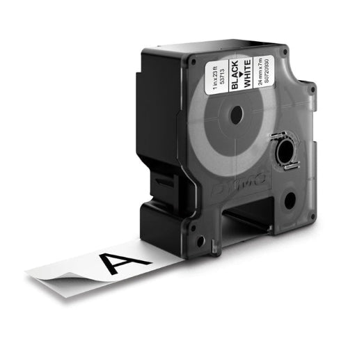 Dymo Black on White 24mm x 7m Label Tape