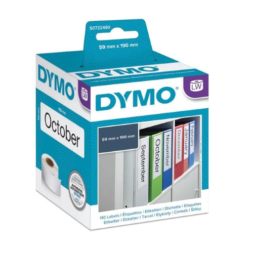 Dymo 190 x 59mm Lever Arch File Labels (99019 / S0722480)