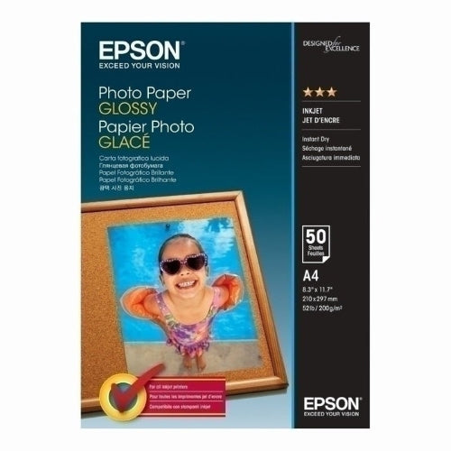 Epson A4 Photo Paper Glossy, 200gsm, Pack of 50 Sheets