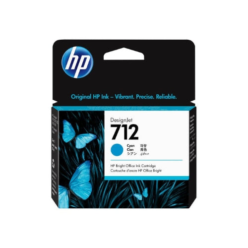 HP 712 Cyan Genuine Ink, 28ml (3ED67A)