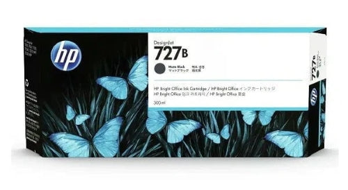 HP 727 / 727B Matte Black Genuine Ink Cartridge, 300ml (3WX19A)
