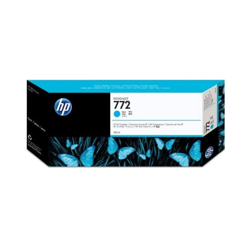 HP 772 Cyan Genuine Ink Cartridge, 300ml (CN636A)
