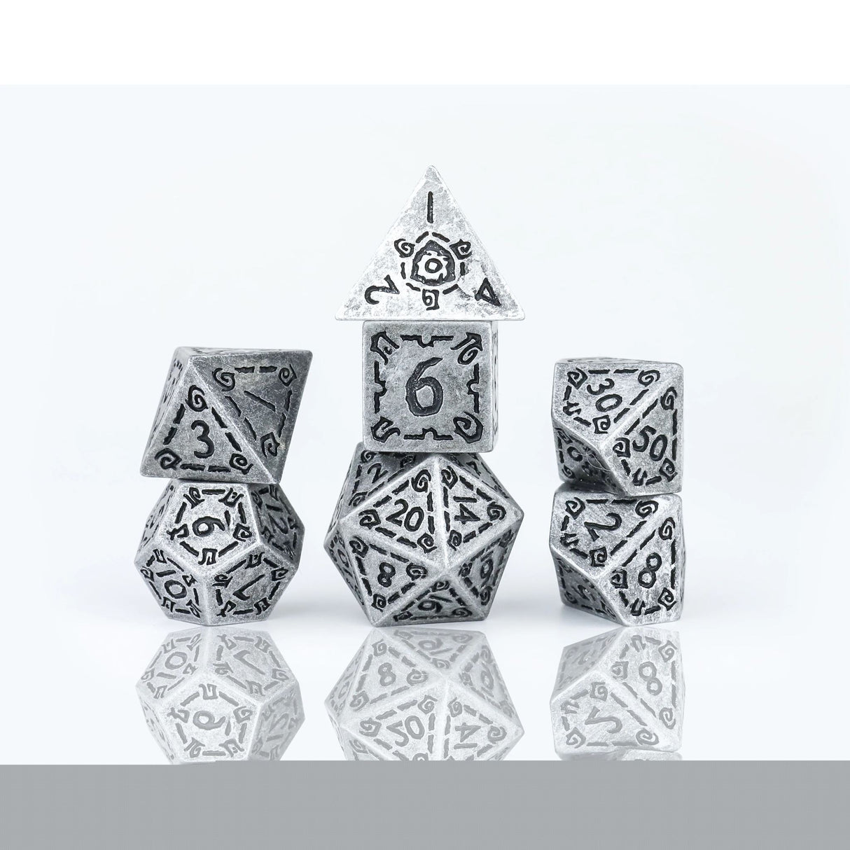 Sirius Dice - Illusory Metal - Silver Dice Set 7
