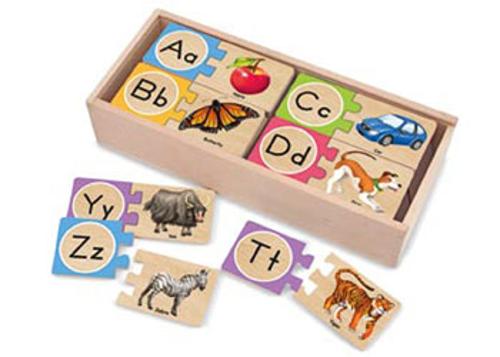 Melissa & Doug - Alphabet Wooden Puzzle Cards