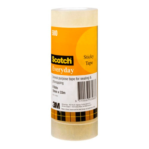 3M Scotch Tape Everyday 500 18mmx33M 8 Pack