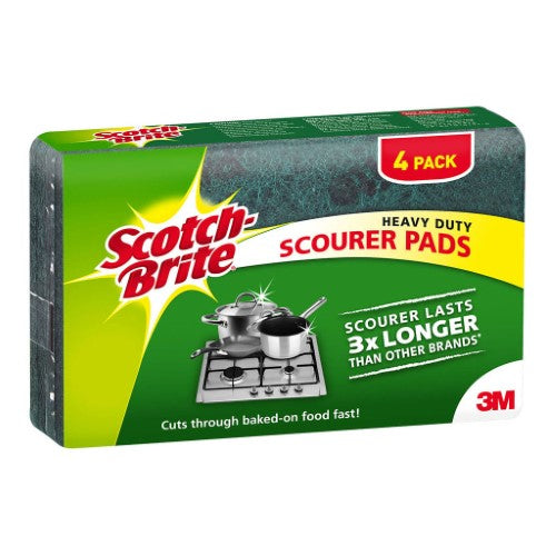 3M Scotch-Brite Heavy Duty Scouring Pad Pkt/4