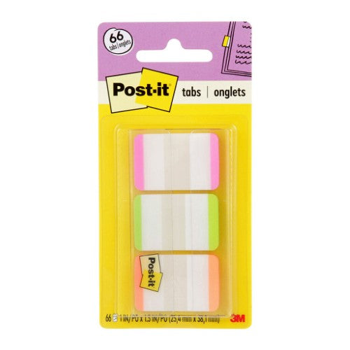 3M Post-it Durable Tabs 686L-PGO 25mm Pink Green Orange 25x38mm Pkt/66