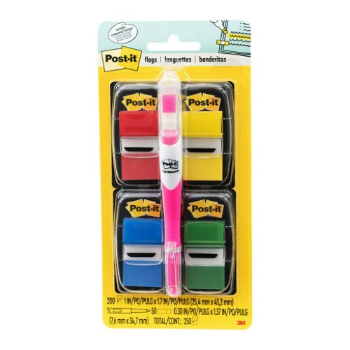 Post-it Flags 680-RYBGVA 25x43mm 50/Dispenser, 4 Dispenser/Pk Value Pack