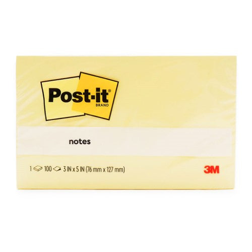 3M Post-it Notes Yellow 655-Y 76x127mm 100 sheet pads