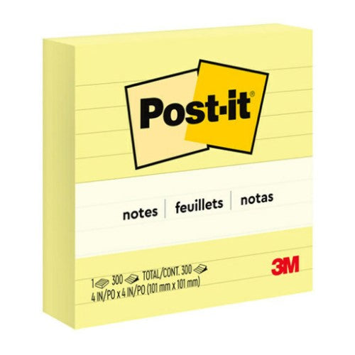 3M Post-it Notes 675-YL Lined Yellow 101x101mm 300 sheet pads