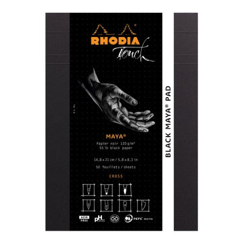 Rhodia Touch Maya Black Pad A5 Cross n Dot