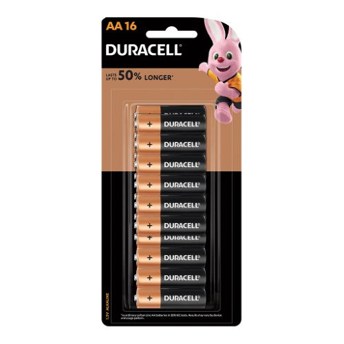 Duracell Coppertop Alkaline AA Battery Pack of 16