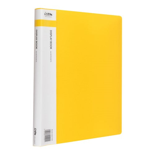 Icon Display Book A4 with Insert Spine 40 Pocket Yellow