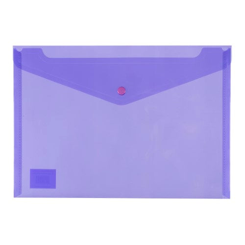 Icon PP Document Wallet A4 Button Closure Purple