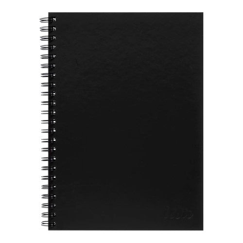 Icon Spiral Notebook A4 Hard Cover Black 200 pg (Pack of 3)