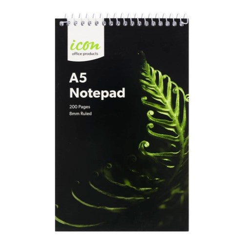 Icon Spiral Notepad A5 Soft Cover 200 pg (Pack of 3)