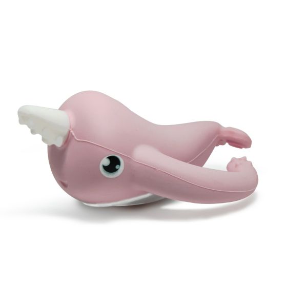 Nora Narwhal Silicone Teether - Old Rose - Smily Mia