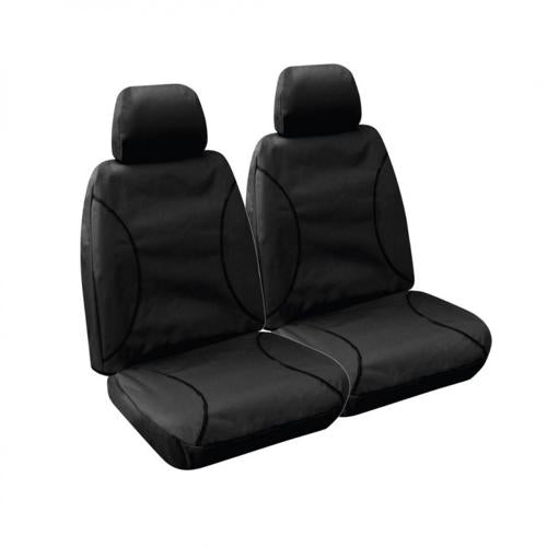 CANVAS FRONT SEAT COVERS BLACK MITSU TRITON 2023-CURRENT - TRADIES