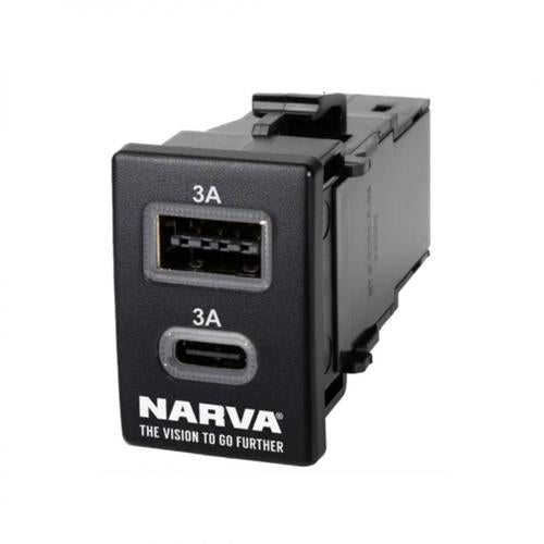 OE STYLE 12V DUAL USB USB-C SWITCH D-MAX/MU-X - NARVA