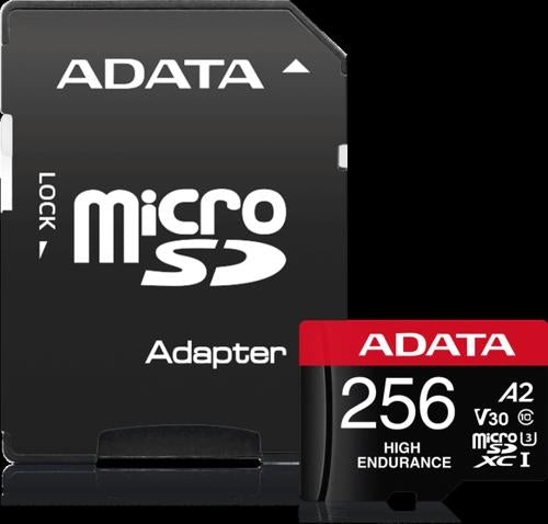 ADATA High Endurance microSDXC UHS-I U3 A2 V30 Card with Adapter 256GB