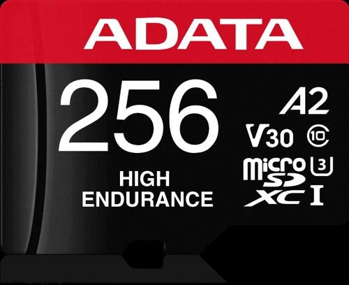 ADATA High Endurance microSDXC UHS-I U3 A2 V30 Card with Adapter 256GB