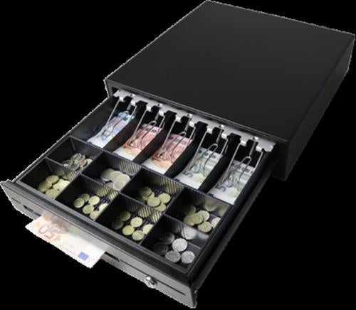 Maken CK-410 Cash Drawer 4 Note 8 Coin Black Front 24V