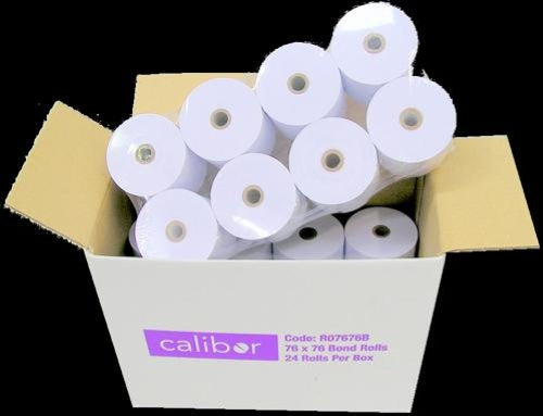 Bond Plain Paper Rolls 76x76mm 1-Ply - Box of 24