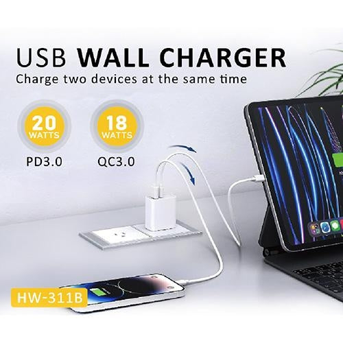 Sansai 20W USB C + A Wall Charger