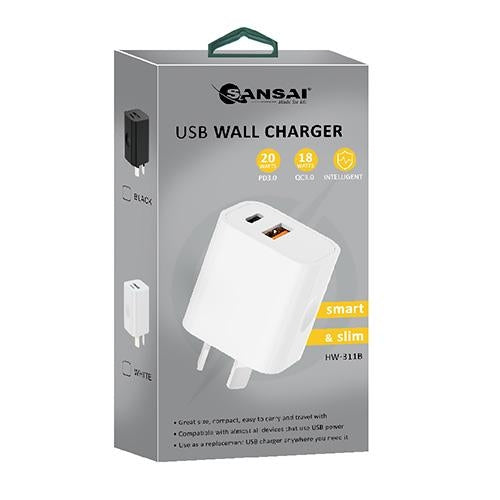 Sansai 20W USB C + A Wall Charger