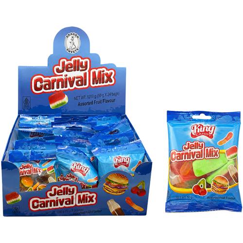 Assorted Gummy Candy Carnival Mix 50g Dragon Pack of 24