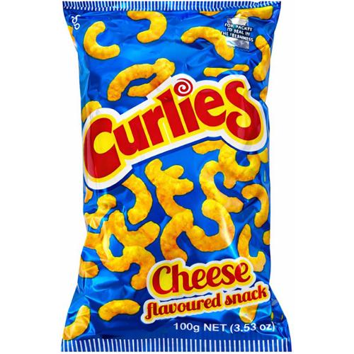 Cheese Flavour Corn Snacks 100g Curlies Pack of 12