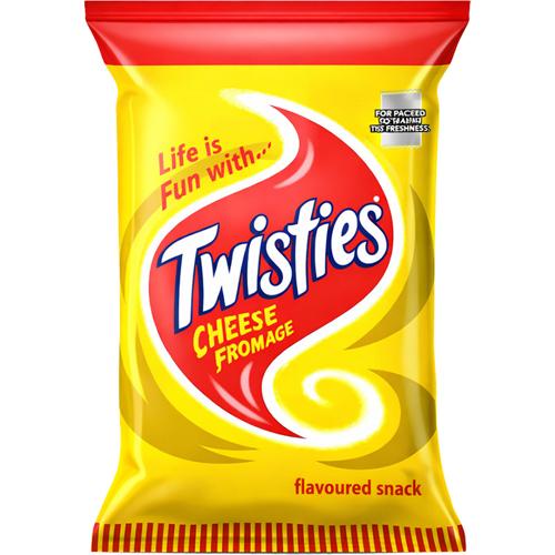 Cheese Flavour Corn Snacks 100g Twisties Pack of 12