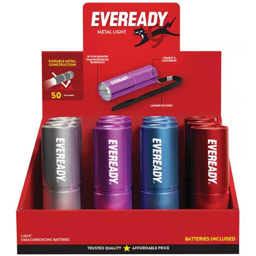 Metal AAA Flashlight Eveready Pack of 4