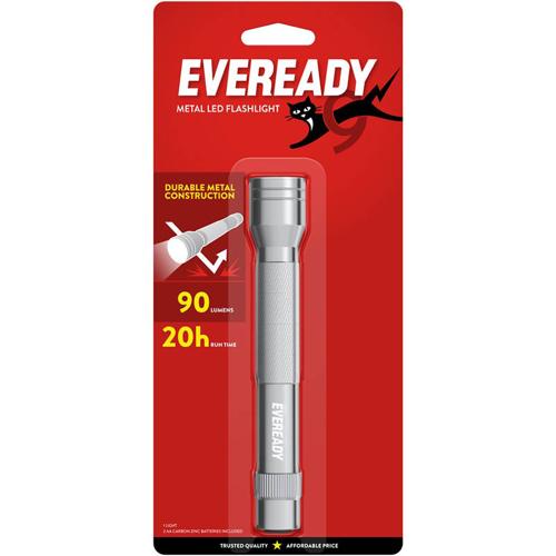 Large Metal Flashlight 90 Lumens Eveready