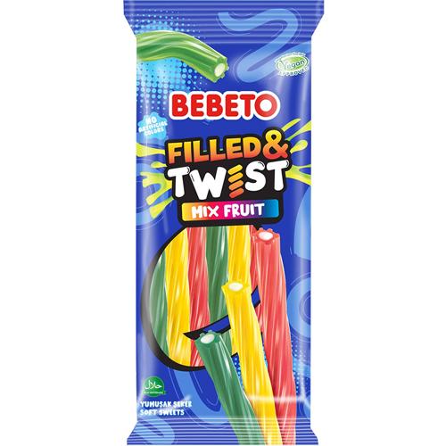 Mixed Fruit Filled & Twist Candy 180g Bebeto Pack of 12