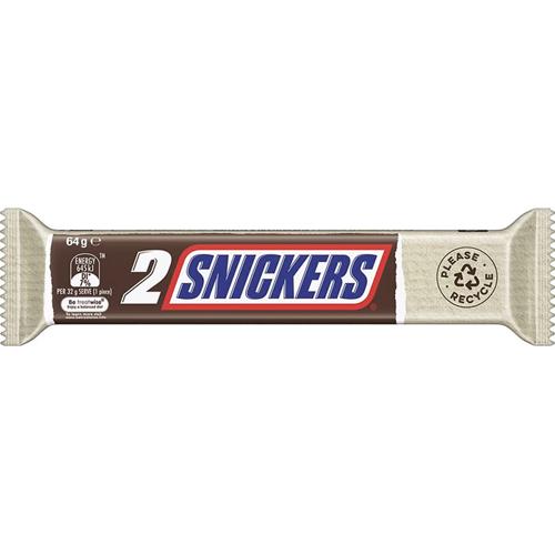 Chocolate Peanut Caramel Bar Twin Pack 64g Snickers Pack of 25