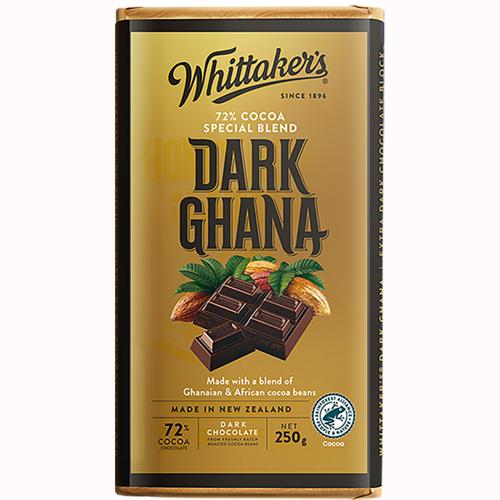 72% Dark Ghana Chocolate Block 250g Whittaker's Pack of 12