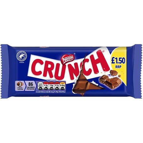 Milk Chocolate Crisped Rice Bar 100g Nestle Crunch Pack of 20