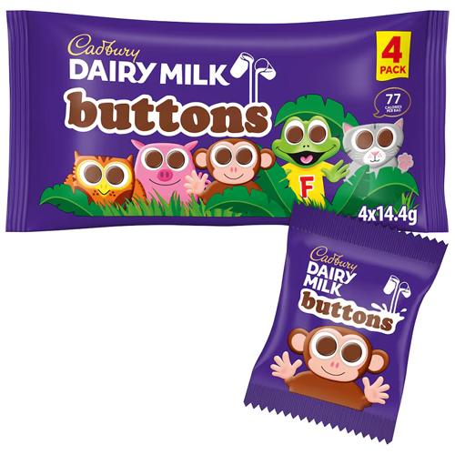 Milk Chocolate Buttons 56.6g Cadbury Dairy Milk Pack of 18