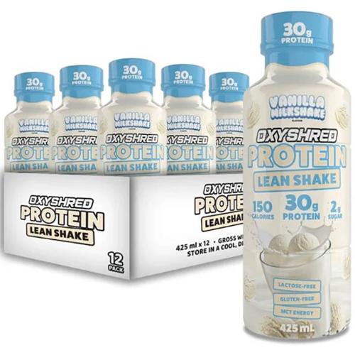 Protein Shake Vanilla 425ml OxyShred Protein Lean Pack of 12