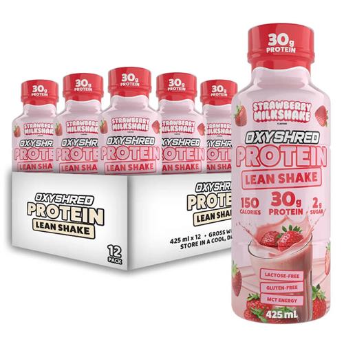 Protein Shake Strawberry 425ml OxyShred Protein Lean Pack of 12