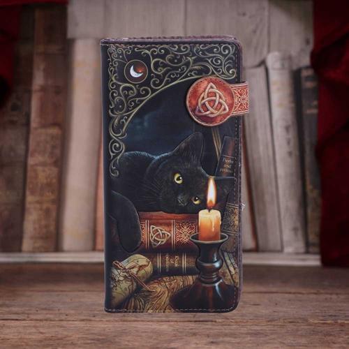Lisa Parker Witching Hour Cat Witch Purse Black 18.5cm - Nemesis Now
